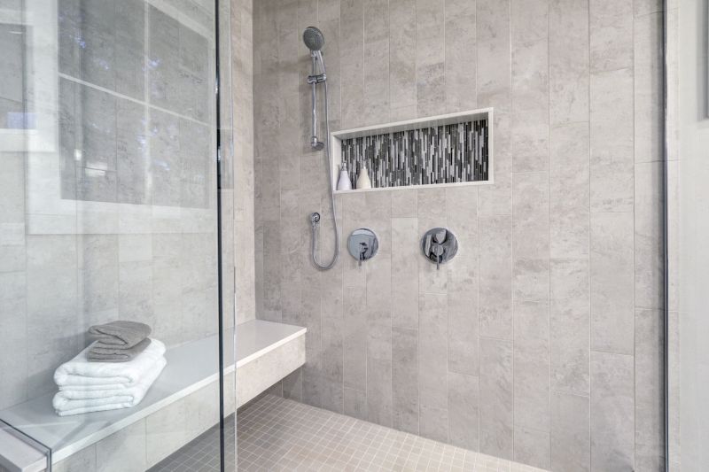 Contemporary Shower with Bench